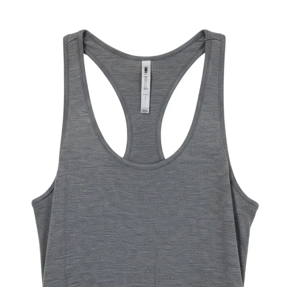 Fabletics Gray Heathered Tank Maxi Dress XS Racerback Casual Long - Picture 3 of 8